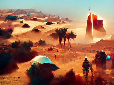 Desert World ai art artificial intelligence artist artwork crypto art design digital digital art digital illustration digital painting drawing graphic design graphics illustration image nft nftart painting picture