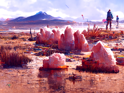 Uyuni Salt Flats, Bolivia ai art artificial intelligence artist artwork crypto art design digital digital art digital illustration digital painting drawing graphic design graphics illustration image nft nftart painting picture