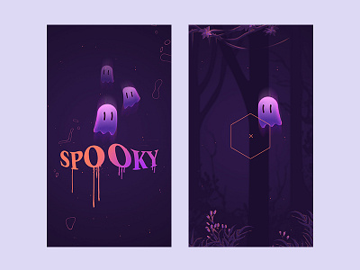 Spooky game app game illustration mobile