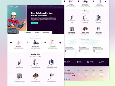 Website Landing Page- OPUSCO design elementor illustration landing page small business trending typography ui uiux webdesign webdevelopment website wordpress