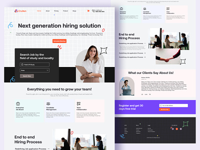 Recruitment Landing Page - Website Design branding design elementor figma illustration typography ui ux vector website