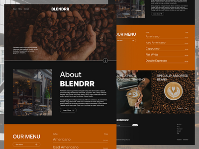 Blendrr - Our Web Design for Coffee Shop branding design elementor figma illustration logo typography ui ux vector