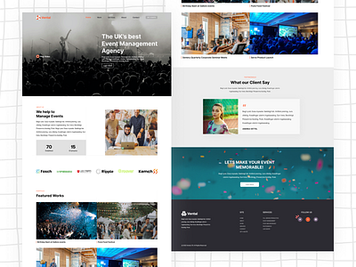 Vental - Web Design For Event Management branding design elementor figma illustration logo typography ui ux vector