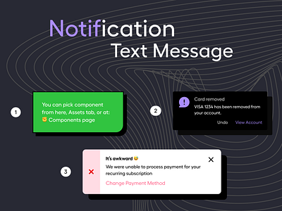 Notification Message UI Design branding design elementor figma illustration logo typography ui ux vector