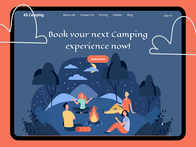 KS Camping Web Design branding design elementor figma illustration logo typography ui ux vector