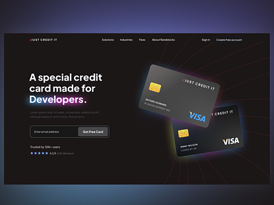 Credit Card Home page branding credit card figma homepage new trending ui website