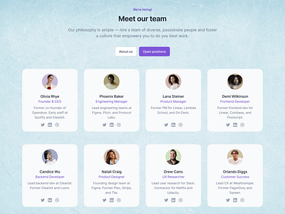Meet Our Team Section background cards figma meet meet our team new trending ui ux