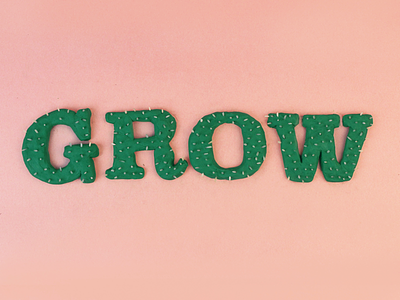 Grow | Tactile Typography art clay design font handmade lettering tactile typography