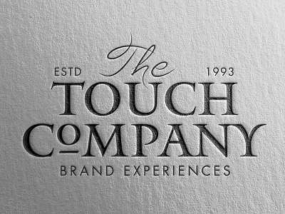 The Touch Co. custom script futura hospitality logo design logo lockup mantinia service industry typography