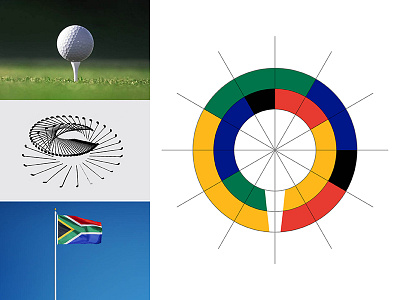 Golf RSA 01 flag golf ball golf swing logo negative shape rays south africa sun tee the science of golf