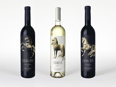 Cheval D'Or cavalli cheval dor golden horse horse packaging wine wine label design