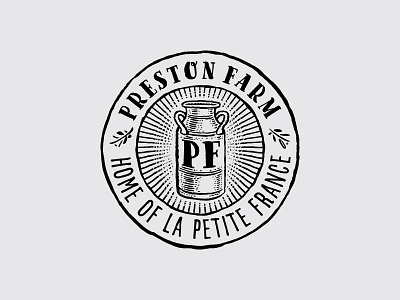 La Petite France 01 artisanal cheese cheese icon illustrated la petite france logo milk churn monogram