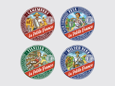 La Petite France 03 artisanal cheese cheese illustrated la petite france label milk churn packaging