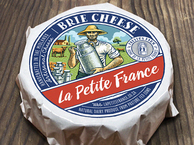 La Petite France 04 artisanal cheese cheese illustrated la petite france label milk churn packaging