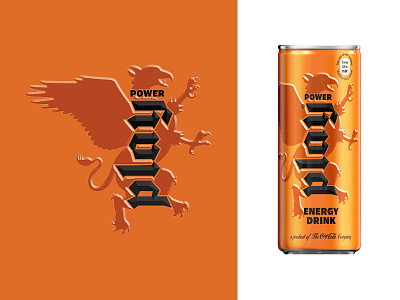 Power Play Energy Drink 01 beverage branding can chiseled energy drink gothic griffin lion and eagle packaging play powerplay