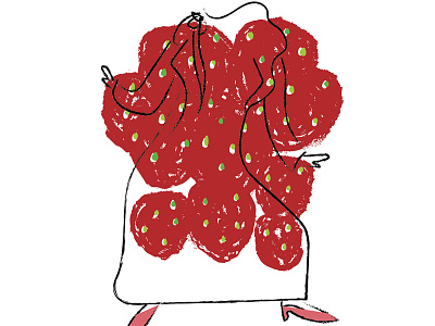 Strawberry dress design graphic design illustration textile wallpaper