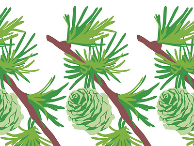 Larch_green design graphic design icon illustration textile wallpaper