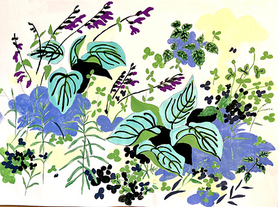 Hosta design graphic design illustration textile wallpaper