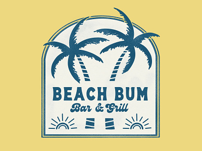 Beach Bum Bar & Grill beach beachlogo branding design graphic design illustration logo procreate typography