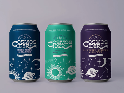 Cosmos Hard Cider branding design graphic design illustration logo procreate typography