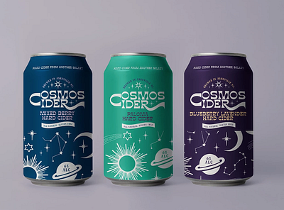 Cosmos Hard Cider branding design graphic design illustration logo procreate typography