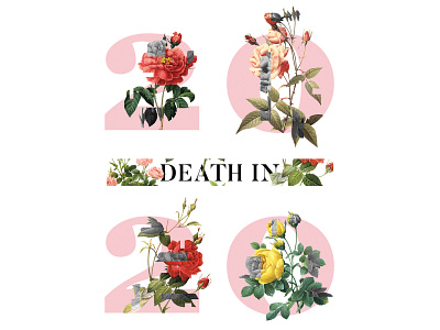 Death in 20/20 // WIEU album artwork design floral design flower typography