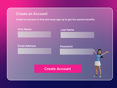 Glass Effect design figma glass effect sing up page ui ux website page