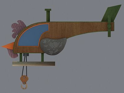 Chicken Helicopter 3d modeling