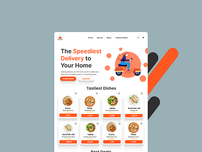 Food Landing Page app design graphic design ui ux