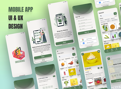 GrociVerse - An Grocerey Seller App branding graphic design logo ui