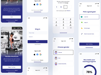 GymTone - An Fitness App UI Design android app design app design app ui design fitness app gym app ios app design mobile app design ui design user interface