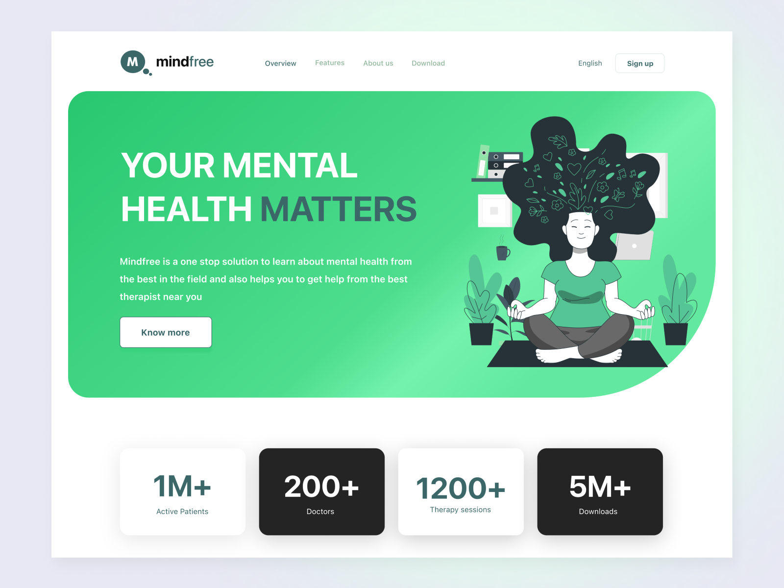 Landing Page For Mindfree Mental Health App By Syed Jawad Ahmed On 