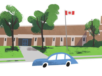 School Flag canada illustration school