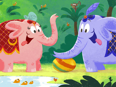 The Big Pet Story childrens book elephant illustration justin time