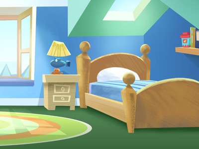 Justin's Bedroom animation background bedroom illustration justin time painting photoshop