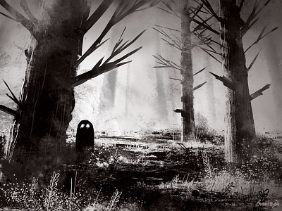 Ghost in the Forest ghost halloween illustration october