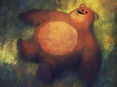 Pondering Bear animals bear cute illustration nature