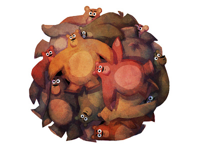 Bear Ball animals ball bear bears cute funny illustration shapes