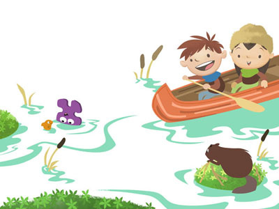 Canoe Trip animation illustration justin time
