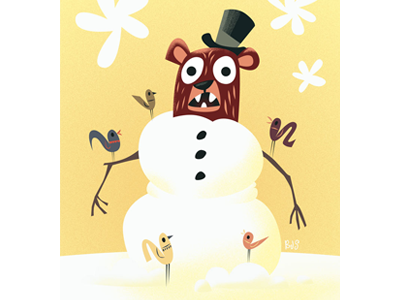 Snowbear bear illustration snowman