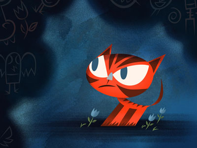 The Darker Forest cat illustration