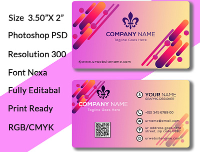 Modern Business Visiting Card/ Formal Pink Visiting Card Design design graphic design visitingcardtemplat