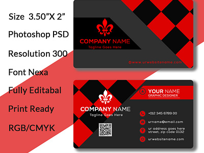 Modern Business Visiting Card/Formal Red Bk Visiting Card Design