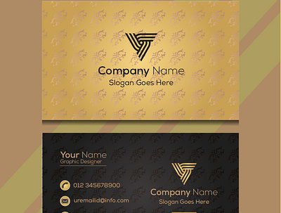 Modern Business Visiting Card|Formal Black Gold Visiting Card. design graphic design visitingcardtemplat