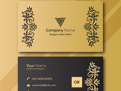 Modern Business Visiting Card|Formal Golden Visiting Card. design graphic design visitingcardtemplat