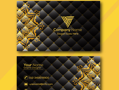 Modern Business Visiting Card|Formal Black Gold Visiting Card. design graphic design visitingcardtemplat