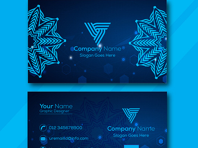 Modern Business Visiting Card|Formal Ace Blue Visiting Card.