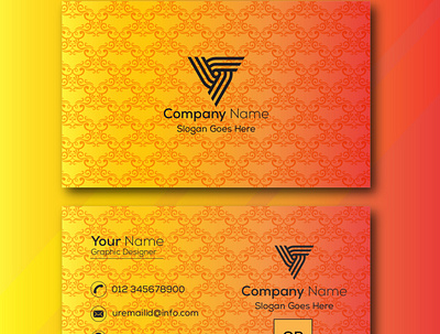 Modern Business Visiting Card|Formal Orange Visiting Card. design graphic design visitingcardtemplat