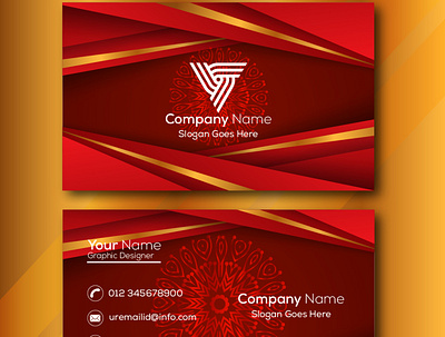 Modern Business Visiting Card|Formal Maroon Gold Visiting Card design graphic design visitingcardtemplat