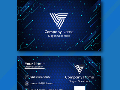 Modern Business Visiting Card|Formal Navy Blue Visiting Card